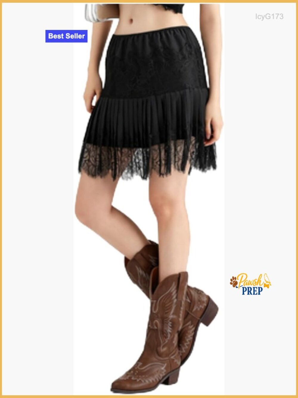 Lace Mini Skirt Mid-Rise Pleated Short Skirt for Party Club
